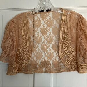 Lace with satin trim Bolero jacket by Anthropologie and large shopping bag🌺❤️❤️
